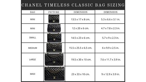 Chanel sizing chart